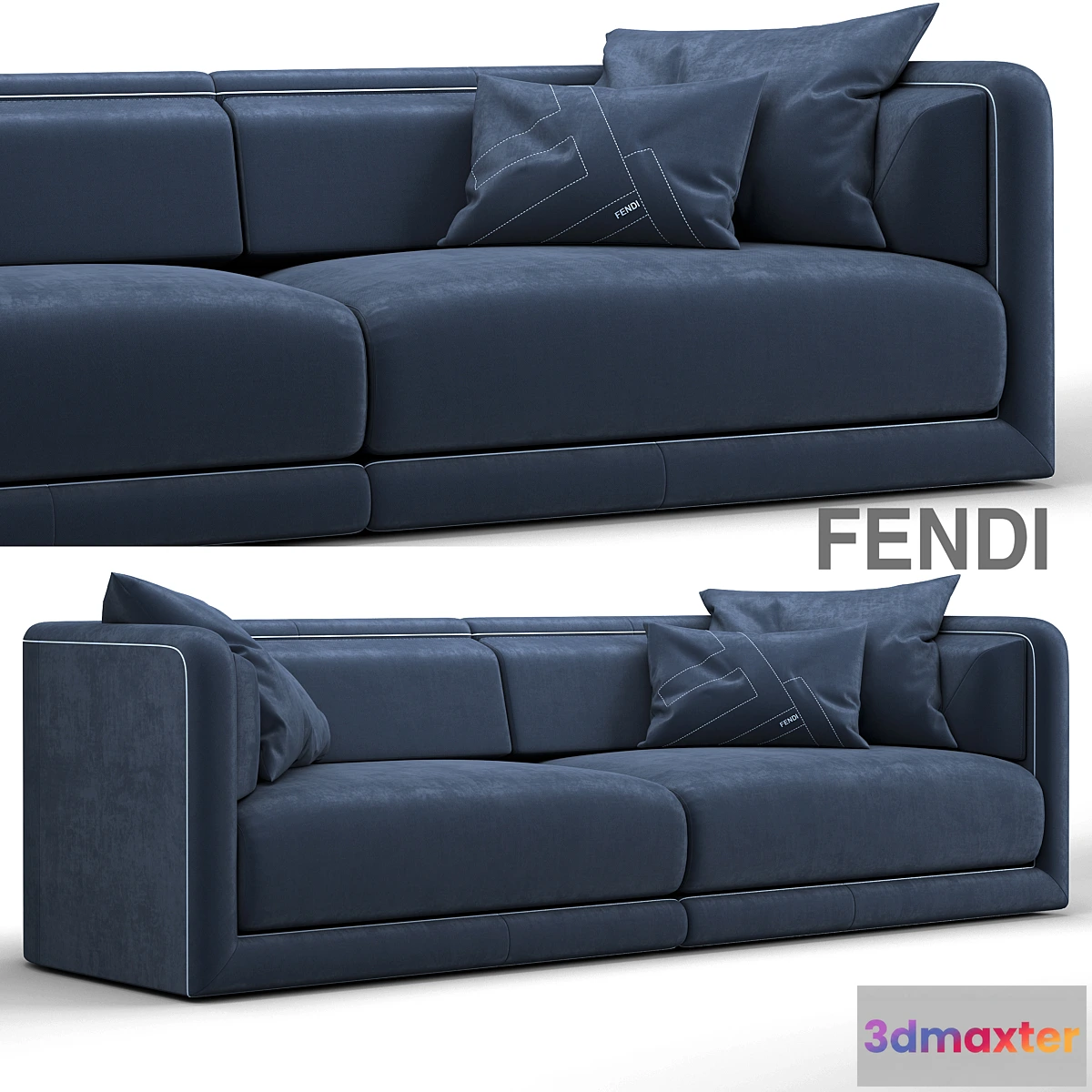 821808 - Fendi Casa Conrad Maxi Sofa Blue