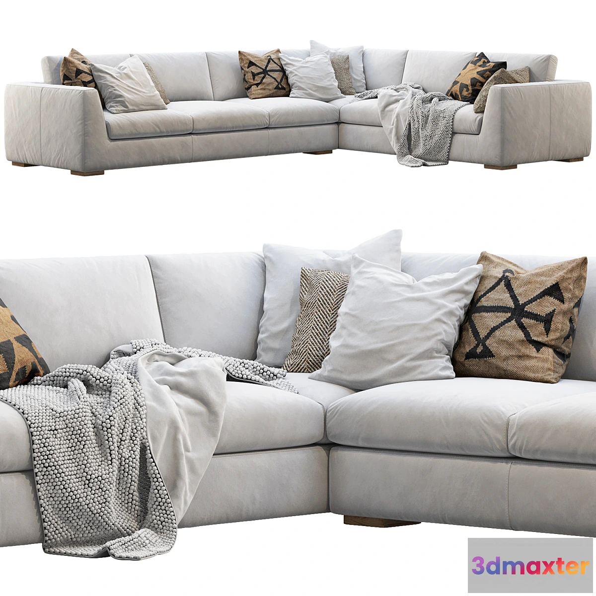 836088 - RH Modena Taper Arm L-Sectional sofa - No.3