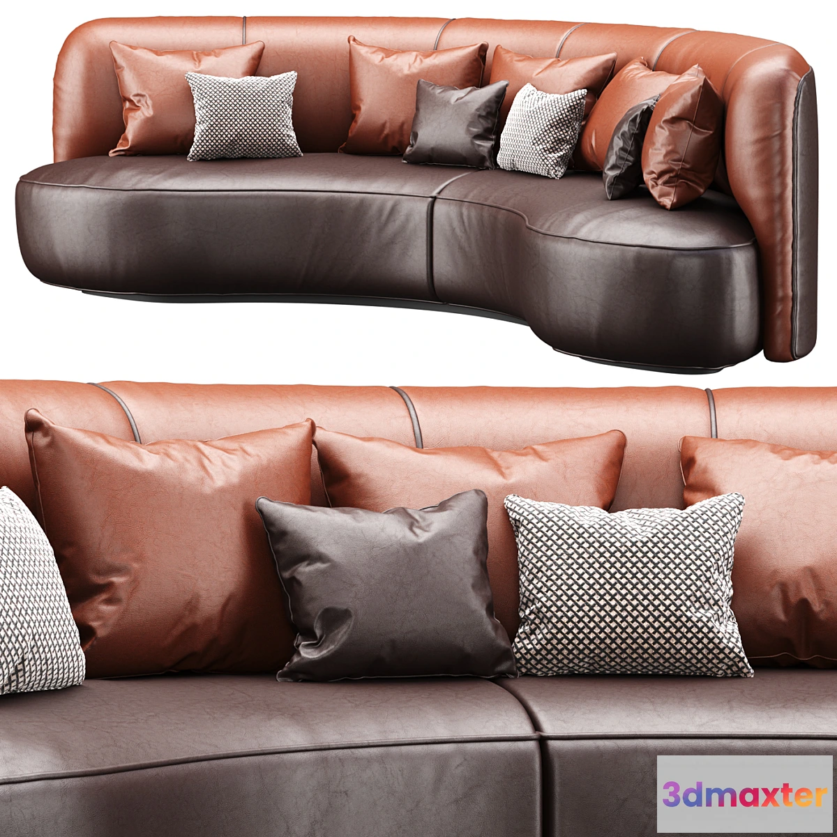 853183 - Annabel leather round sofa LS08 _ Leather semicircular sofa - No.3