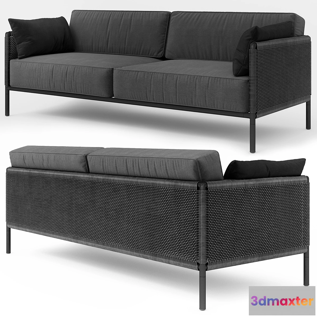 853405 - Encore Modern Garden 3 Seater Lounge Sofa - No.3