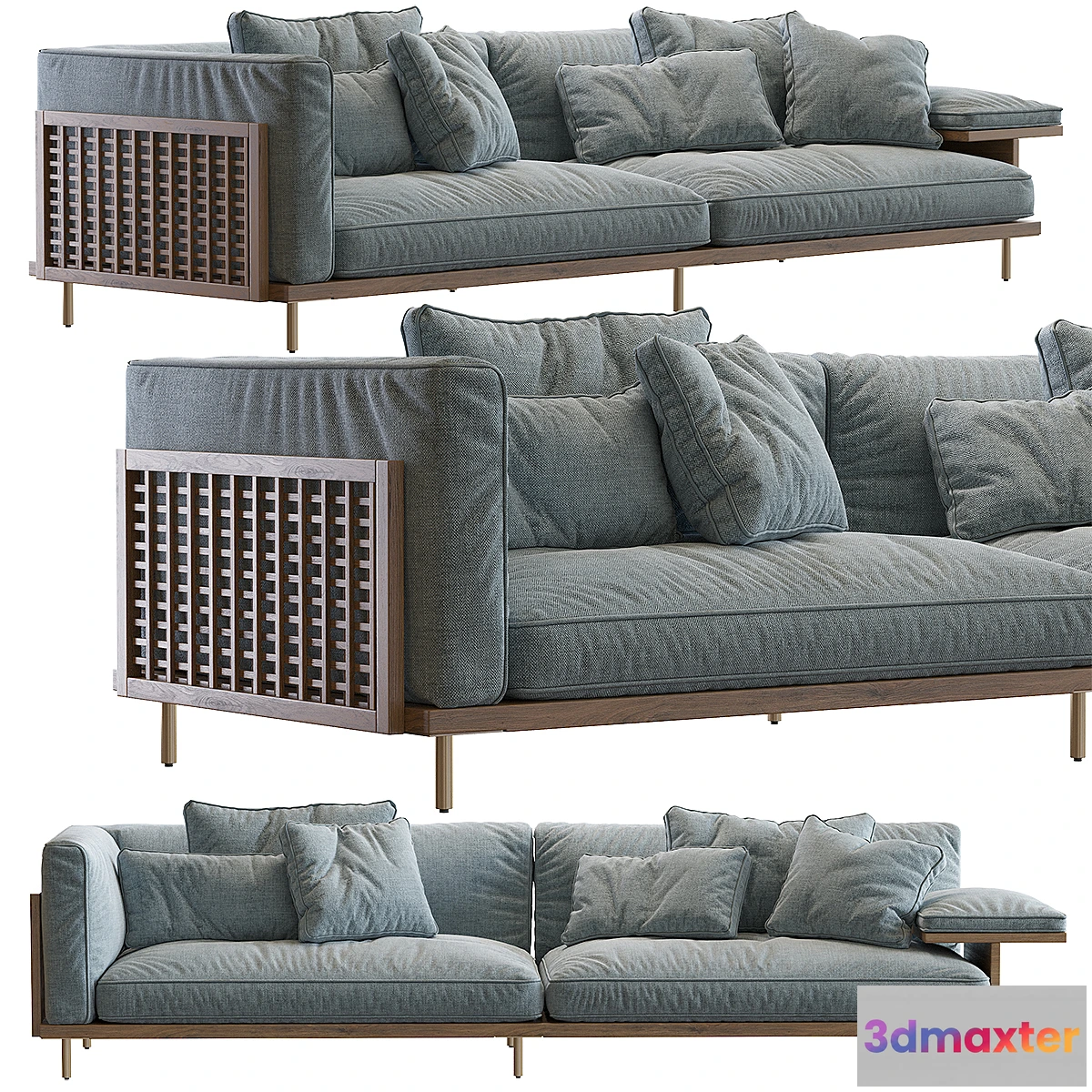 861035 - 122 Belle Reeve Sofa Brass & Walnut - No.5