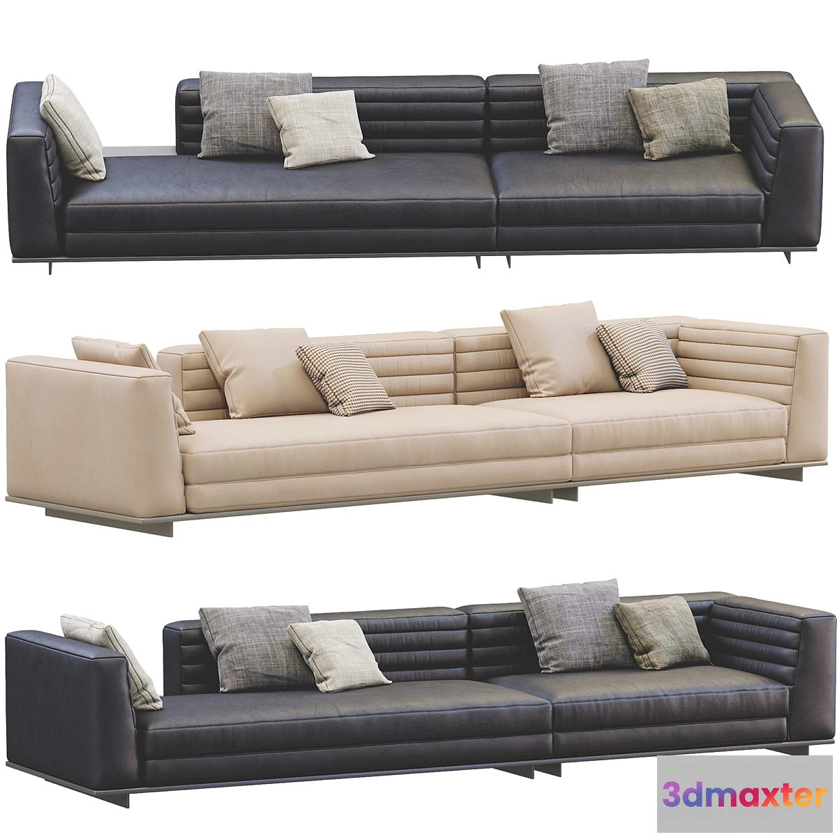 861147 - Leather Sofa Roger By Minotti - No.4