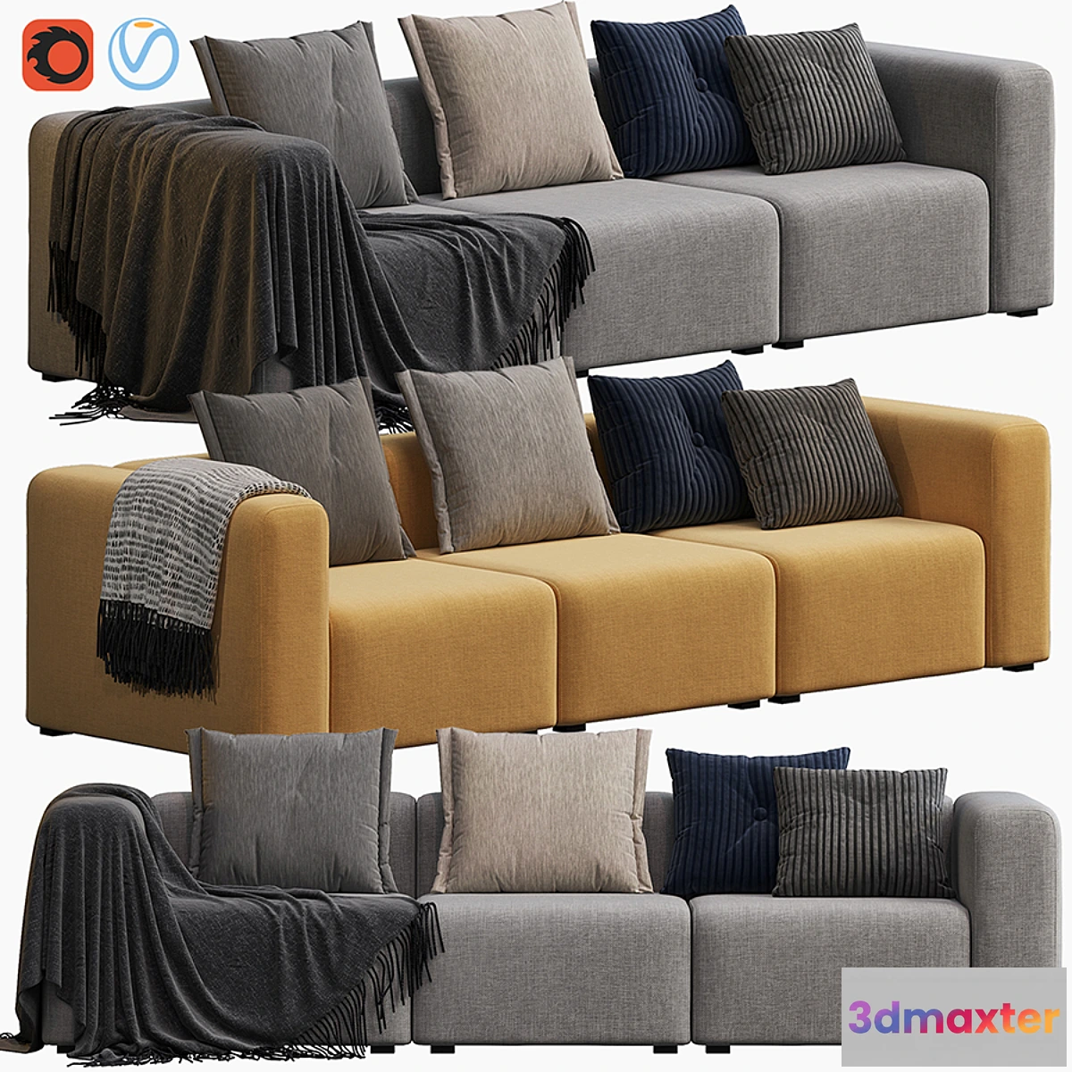 861703 - Hay Mags 3 Seater Combination 1 - No.4