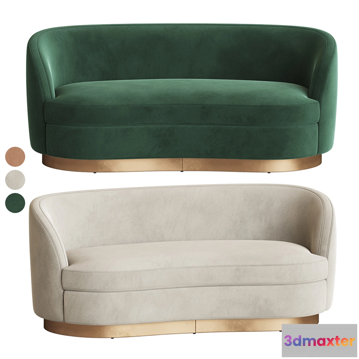 861951 - Tropez Velvet Petite Sofa - No.5