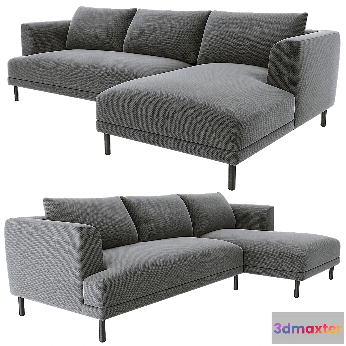 894908 - Bowery chaise corner sofa gray - No.2
