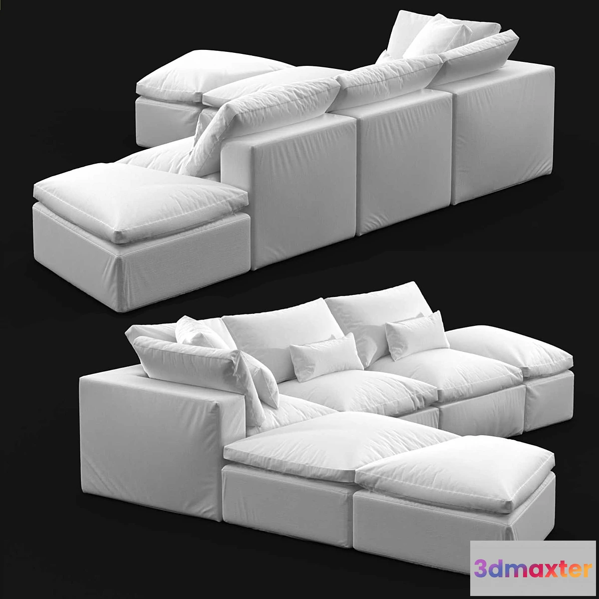 895648 - Custom made sectional sofa in white upholstery - No.2