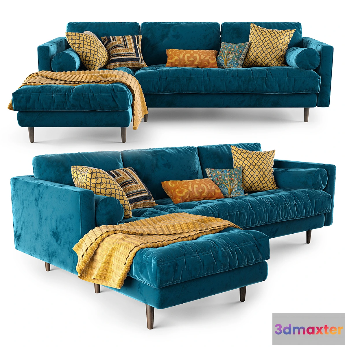 903454 - Article Sven Cascadia Blue Left Sectional Sofa - No.2