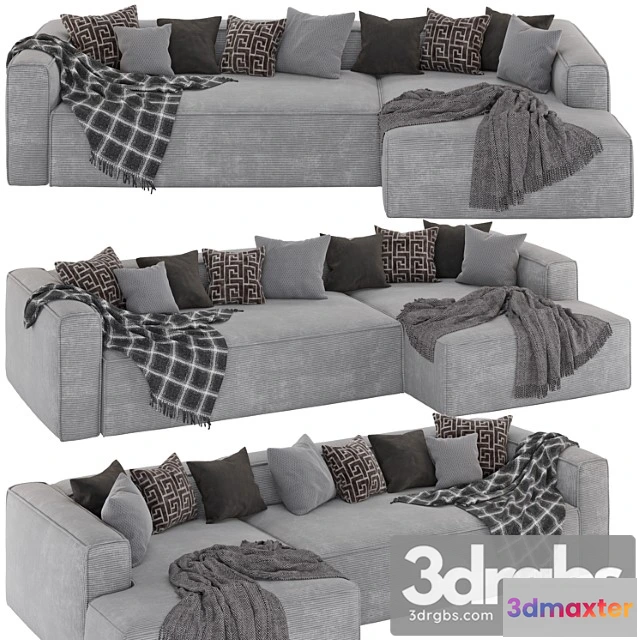 959736 - 3 Seater Blok Sofa With Right Chaise Longue