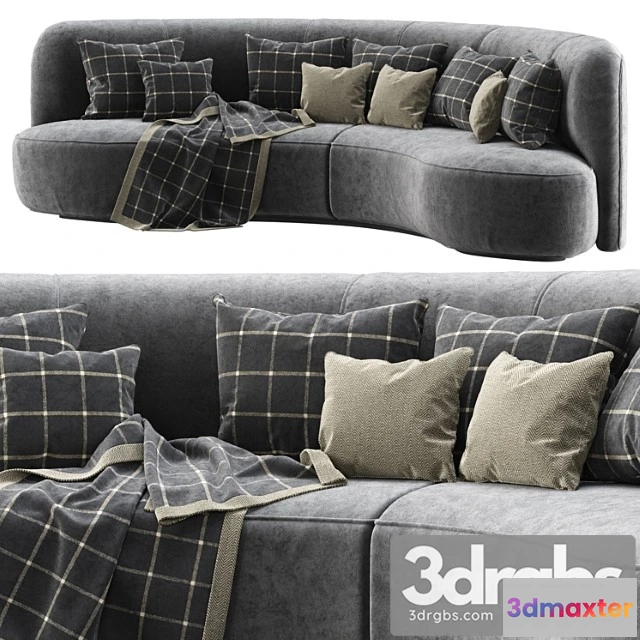 959922 - Annabelle Velor Round Sofa Vs09 Semicircular Modern Velor Sofa