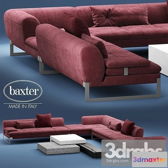 960346 - Baxter Viktor Corner Sectional Leather Sofa 01