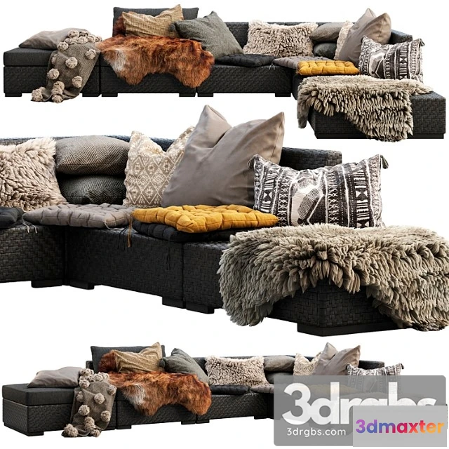 960916 - Brown Jordan 4m Outdoor Wicker Modular Sofa