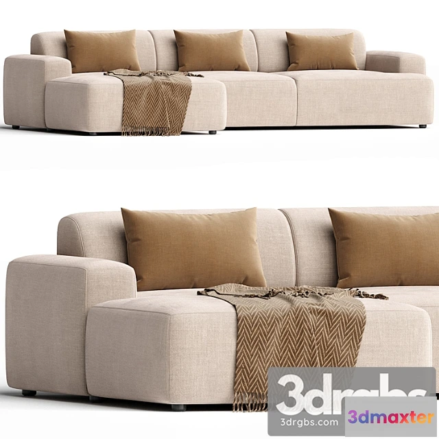 961036 - Canape Dangle 4 Places Couleur Grege Melva