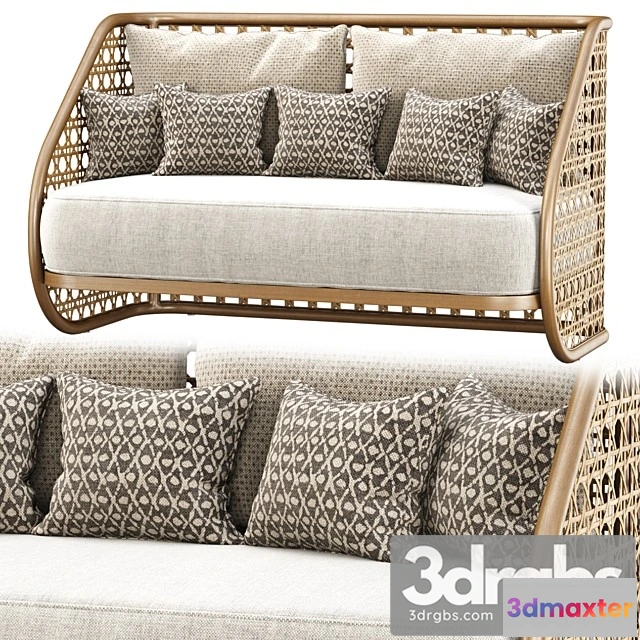 961130 - Carry Rattan Loveseat SA11 Double Rattan Sofa