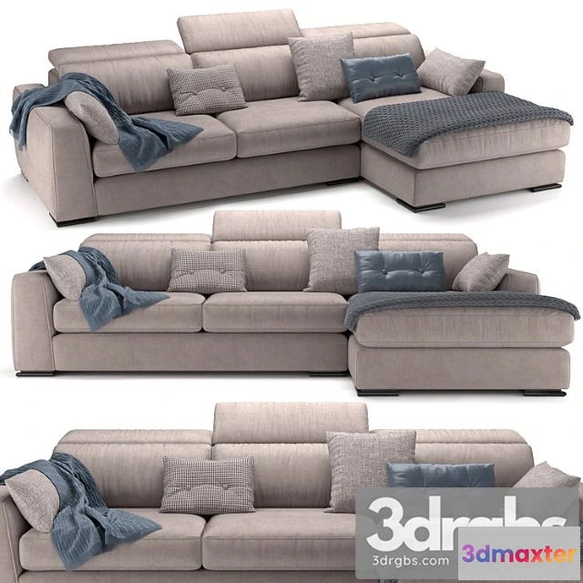 961196 - Cast Chaise Longue 3 Seater Maxi Calligaris