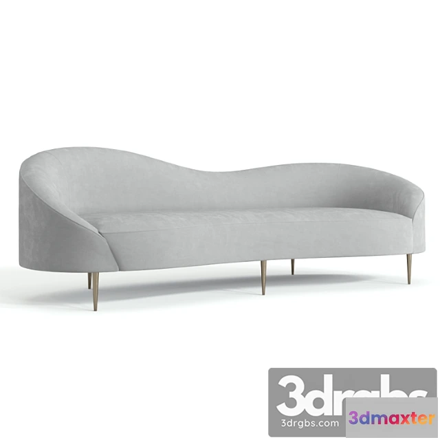 961646 - Curvo Light Grey Velvet Sofa