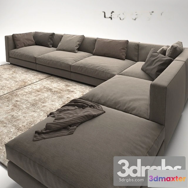 962520 - Flexform Gray Couch Sofa