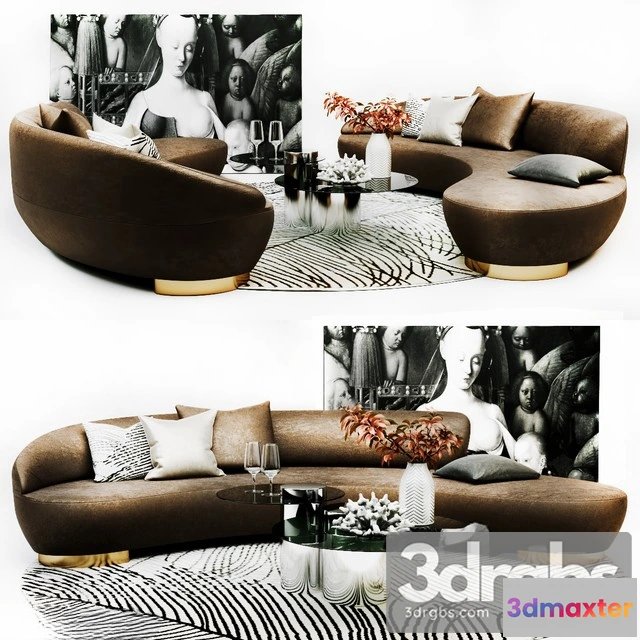 962730 - Free Form Curved Sofa 01