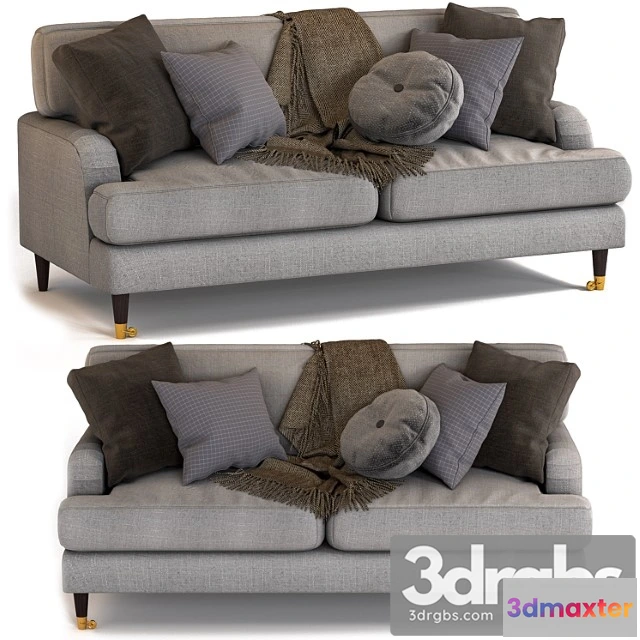 962950 - Grey 3 Seater Sofa In Woven Fabric Payton