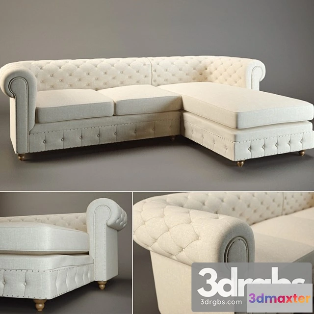 963116 - Horchow Warner Linen Sectional Sofa 1