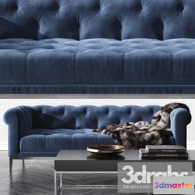 963328 - Italia Chesterfield Fabric Sofa