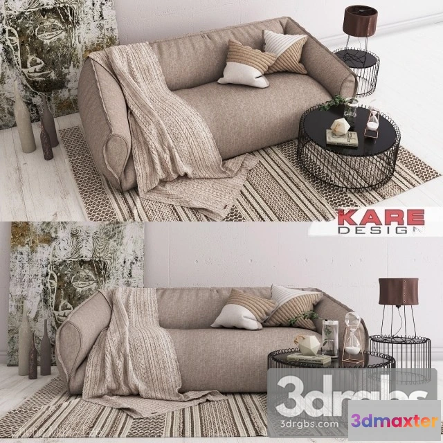 963454 - Kare Fabric Sofa