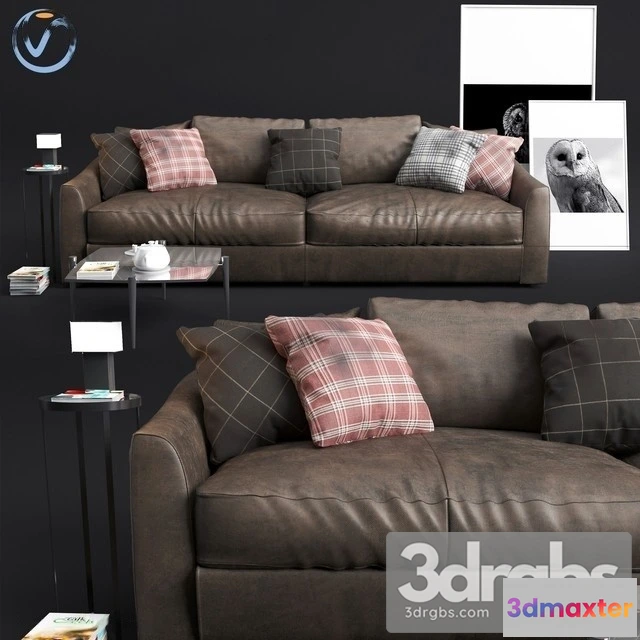 963626 - Leather Brown Sofa