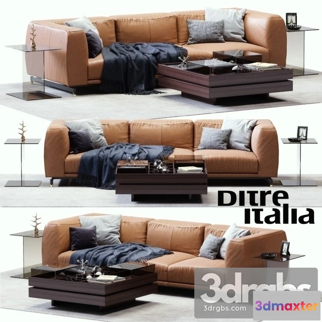 963632 - Leather Sofa Brown Dolly