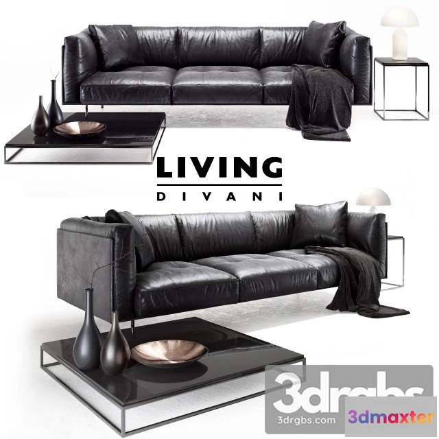 963796 - Living Divani Leather Rod Sofa 01