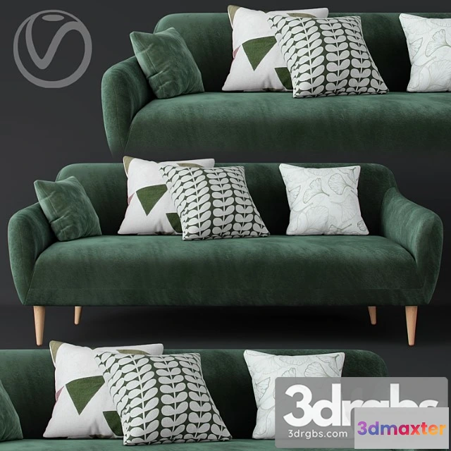 963938 - Macy green velvet sofa 2
