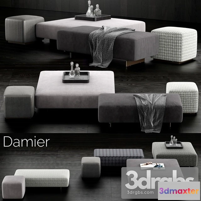 964292 - Minotti Damier Ottomans 01