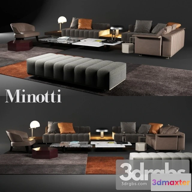 964352 - Minotti Freeman Tailor Lounge Sofa 01