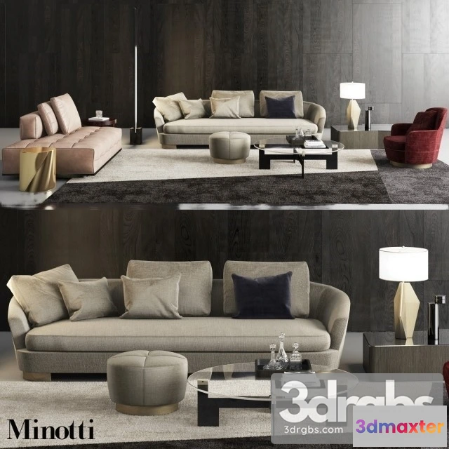 964364 - Minotti Grand Jacques Sofa Set 01
