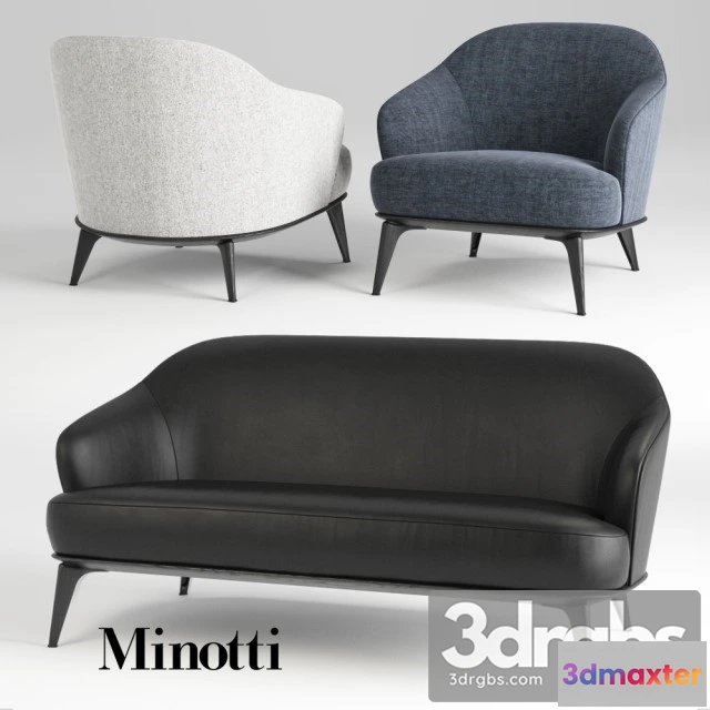 964484 - Minotti Leslie Chair And Sofa 01