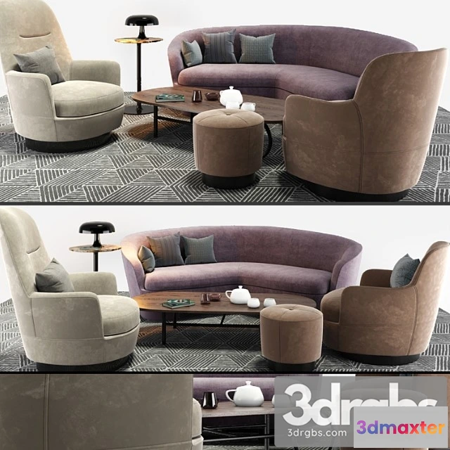 964558 - Minotti sofa and arm chair set 2