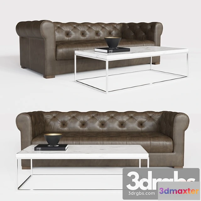 964636 - Modena chesterfield leather sofa 2