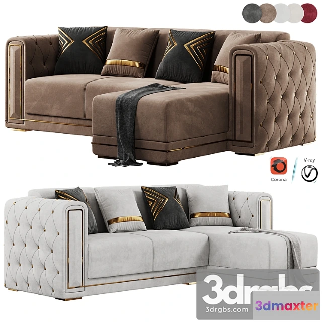 964648 - Modern Corner Beige Sectional Sofa