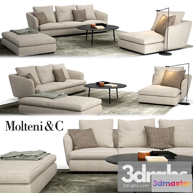 964740 - Molteni & c sloane sofa belsize table set 2