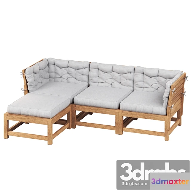 964906 - Nammaro Modulnyi 3 Mestnyi Divan S Podstavkoi Dlia Nog Ikea