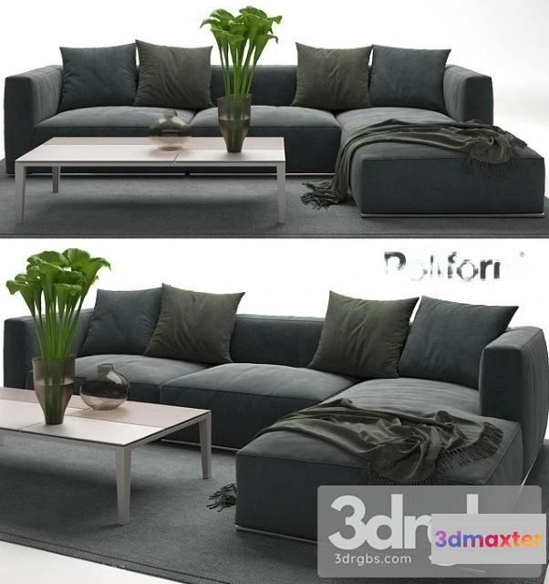 965434 - Poliform Fabric Moderm  Sofa 02