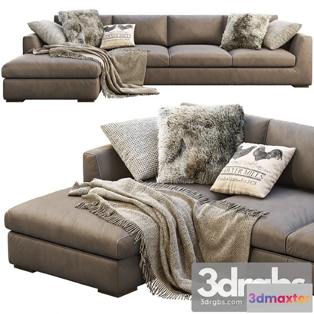 965800 - Rh Modena Taper Arm Chaise Sectional Sofa