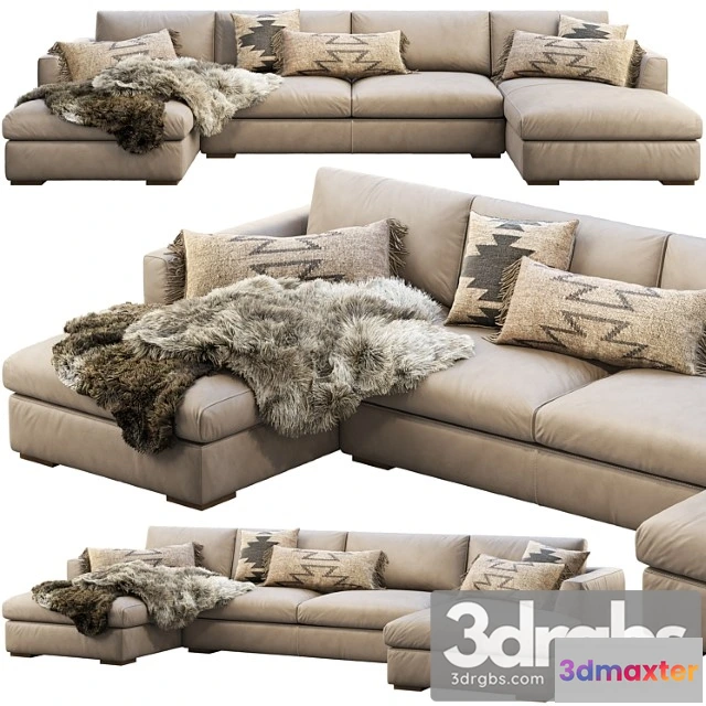 965806 - Rh Modena Taper Arm U Chaise Sectional Sofa
