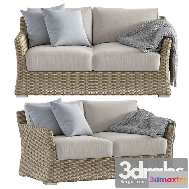 966086 - savannah outdoor wicker two seater sofa