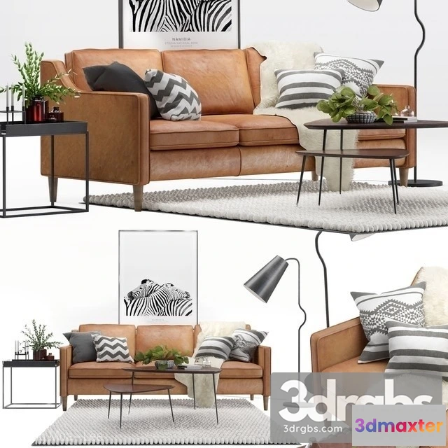 966116 - Scandinavian Livig Set West Elm Hamilton Sofa