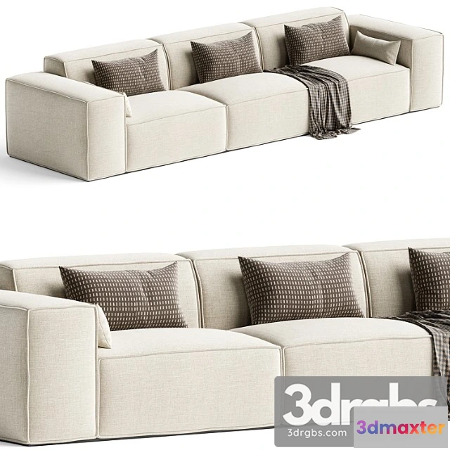 966124 - Scandinavian slipcovered square arm modular sofa 2