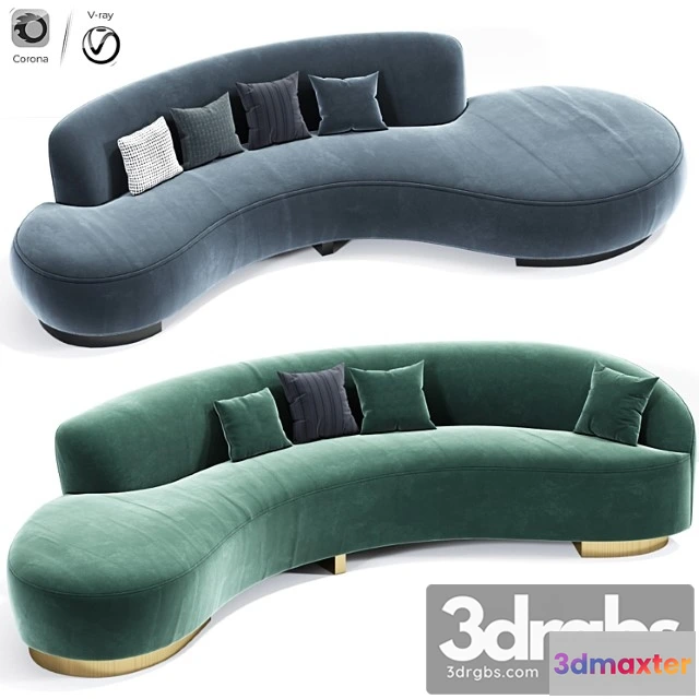 966158 - Serpentine Sofa And Freeform Curve Vladimir Sofa Set
