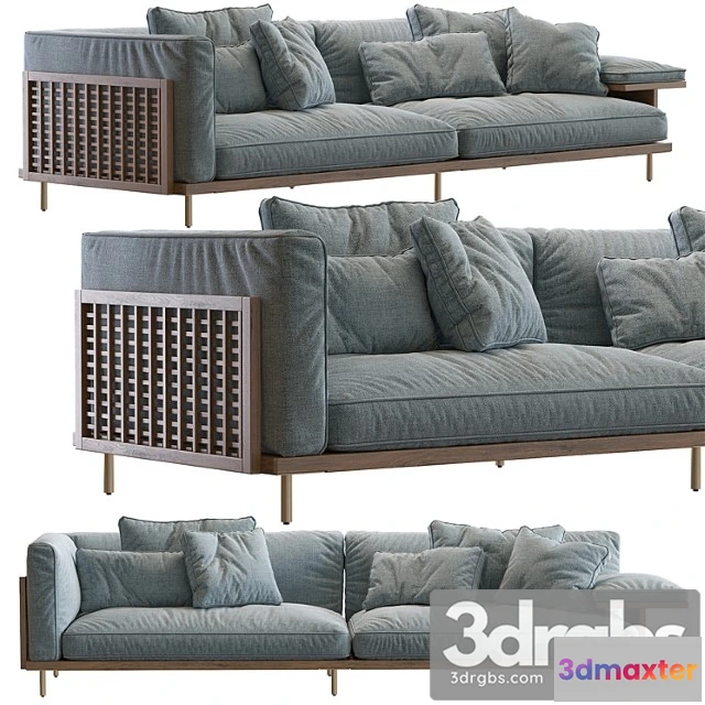 966314 - Sofa 122 belle reeve sofa brass & walnut