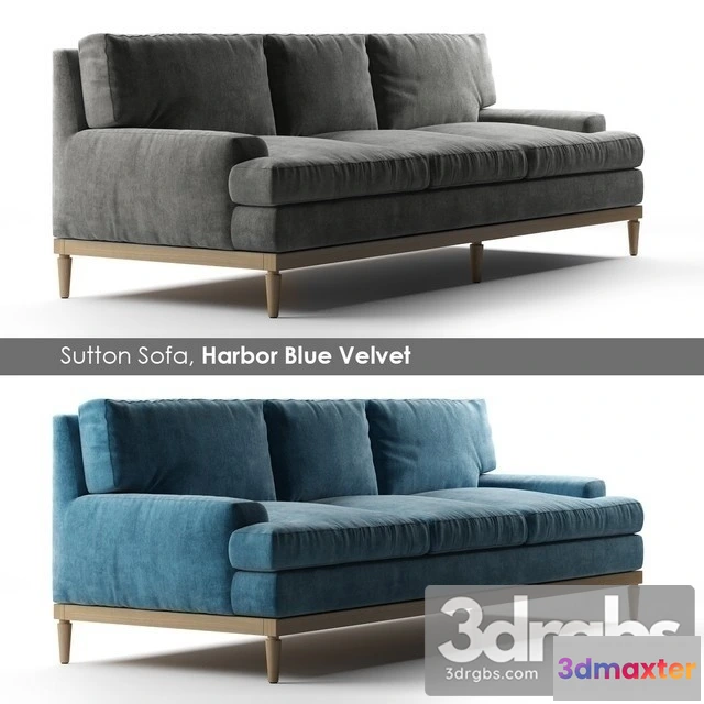 967258 - Sutton Sofa Harbor Blue Velvet