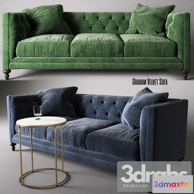 967620 - Velvet Sofa Side Table