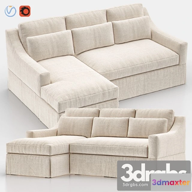 967870 - York slope arm slipcovered sofa chaise sectional 2