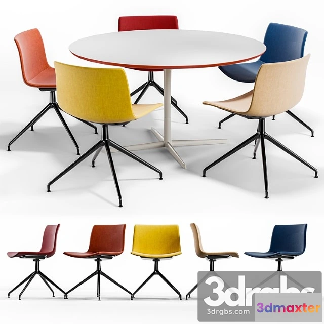 1037590 - Arper catifa 53 trestle swivel eolo table